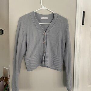 Oak + Fort Cropped Baby Blue Cardigan